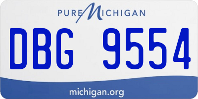 MI license plate DBG9554
