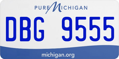 MI license plate DBG9555