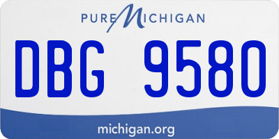 MI license plate DBG9580