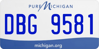 MI license plate DBG9581