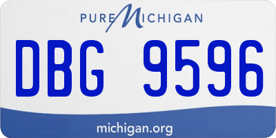 MI license plate DBG9596
