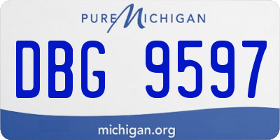 MI license plate DBG9597