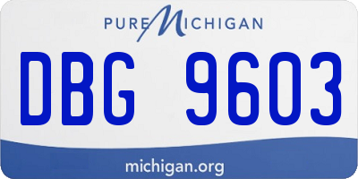 MI license plate DBG9603