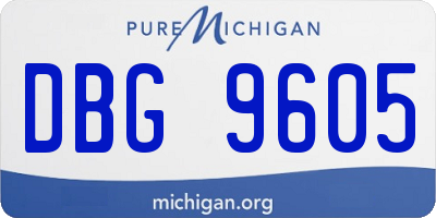 MI license plate DBG9605