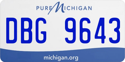 MI license plate DBG9643