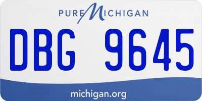 MI license plate DBG9645