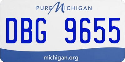 MI license plate DBG9655