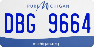 MI license plate DBG9664