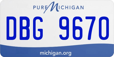 MI license plate DBG9670