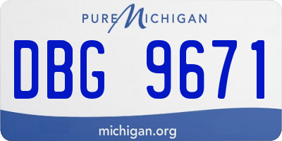 MI license plate DBG9671