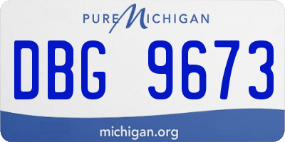MI license plate DBG9673
