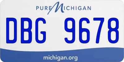 MI license plate DBG9678