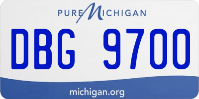 MI license plate DBG9700