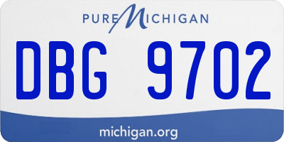 MI license plate DBG9702
