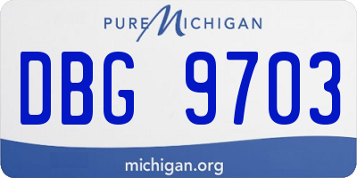 MI license plate DBG9703