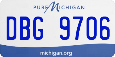 MI license plate DBG9706