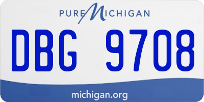 MI license plate DBG9708