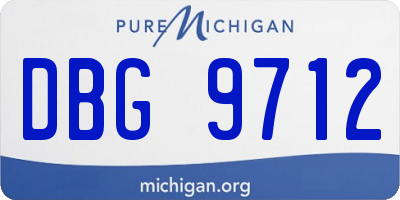 MI license plate DBG9712