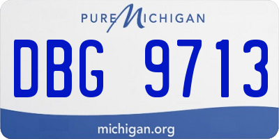 MI license plate DBG9713