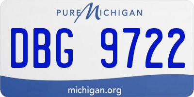 MI license plate DBG9722