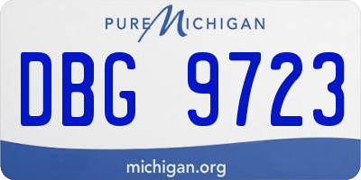 MI license plate DBG9723
