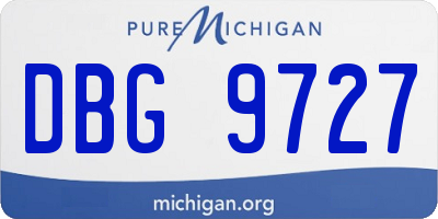 MI license plate DBG9727