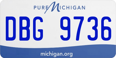 MI license plate DBG9736