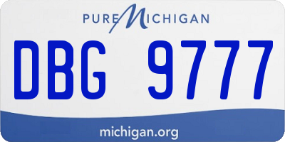 MI license plate DBG9777