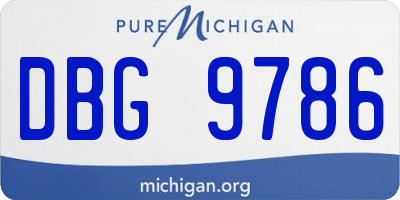 MI license plate DBG9786