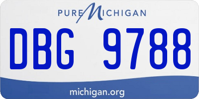 MI license plate DBG9788