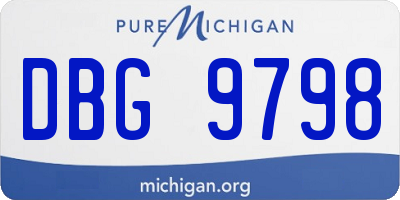 MI license plate DBG9798