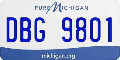 MI license plate DBG9801