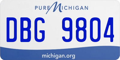 MI license plate DBG9804