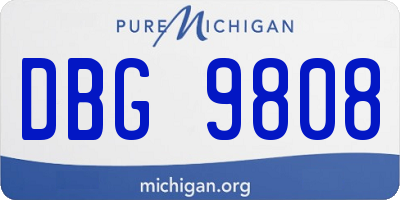 MI license plate DBG9808