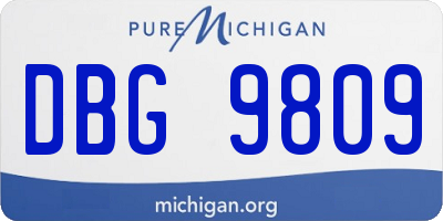 MI license plate DBG9809