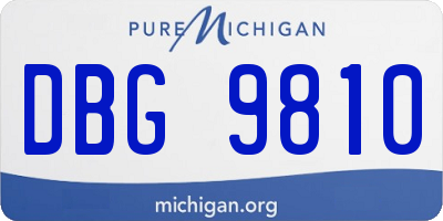 MI license plate DBG9810