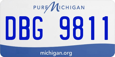 MI license plate DBG9811