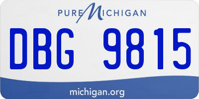 MI license plate DBG9815