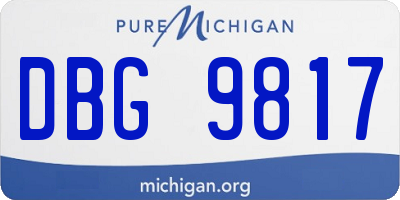 MI license plate DBG9817