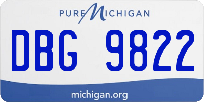 MI license plate DBG9822