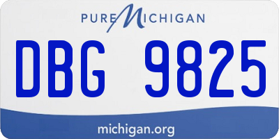MI license plate DBG9825