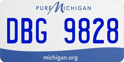 MI license plate DBG9828