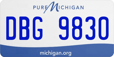 MI license plate DBG9830