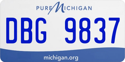MI license plate DBG9837