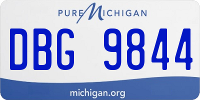 MI license plate DBG9844