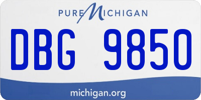 MI license plate DBG9850