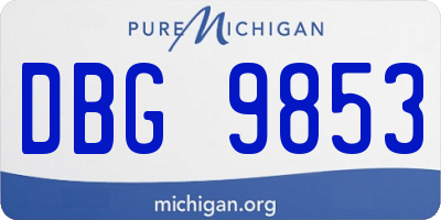 MI license plate DBG9853