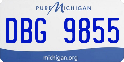 MI license plate DBG9855
