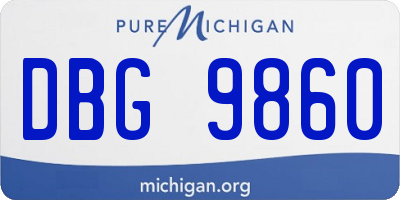 MI license plate DBG9860