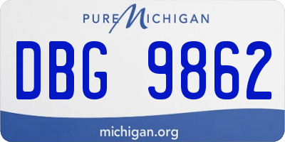 MI license plate DBG9862